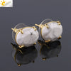 Wholesale Earrings Natural Stone Alloy Accessories Gold Plated Minimalist Style