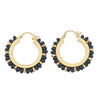 Wholesale Earrings Natural Stone Beaded Cshaped Copper Gold Plated 925 Silver Needle Geometric Style