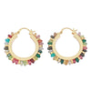 Wholesale Earrings Natural Stone Beaded Cshaped Copper Gold Plated 925 Silver Needle Geometric Style