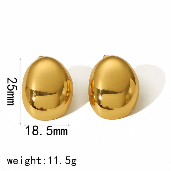 Wholesale Earrings Oval Stainless Steel Geometric Electroplated For Women