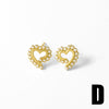 Wholesale Earrings Pearl Love Flower Copper Gold Plated Heart Shape Minimalist Style