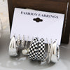 Wholesale Earrings Pearl Pendant Retro Simple Love Geometric Alphanumeric Butterfly Black And White Checkerboard Ladies Set