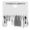 Wholesale Earrings Pearl Pendant Retro Simple Love Geometric Alphanumeric Butterfly Black And White Checkerboard Ladies Set