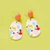 Wholesale Earrings Plastic Resin Geometric 3D Printing Oil Painting Style Electroplating