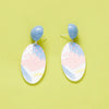 Wholesale Earrings Plastic Resin Geometric 3D Printing Oil Painting Style Electroplating