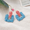 Wholesale Earrings Plastic Resin Geometric 3D Printing Oil Painting Style Electroplating
