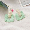 Wholesale Earrings Plastic Resin Geometric 3D Printing Oil Painting Style Electroplating