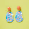 Wholesale Earrings Plastic Resin Geometric 3D Printing Oil Painting Style Electroplating