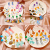 Wholesale Earrings Plastic Resin Geometric 3D Printing Oil Painting Style Electroplating