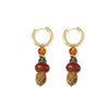 Wholesale Earrings Red Agate Picture Stone Crystal Copper Geometric Handmade For Women
