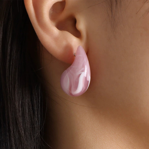 Wholesale Earrings Resin Dropshaped Dripping Oil Style