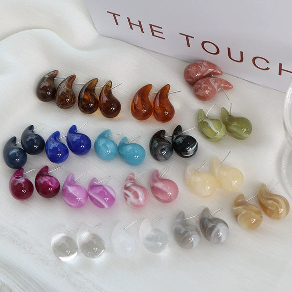 Wholesale Earrings Resin Dropshaped Dripping Oil Style