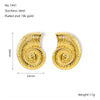 Wholesale Earrings Retro Conch Geometric Woven Stainless Steel 18K Gold Plated