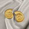 Wholesale Earrings Retro Conch Geometric Woven Stainless Steel 18K Gold Plated