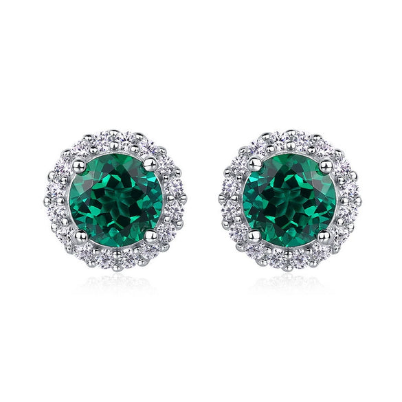 Wholesale Earrings Retro Geometric Style 925 Silver Inlaid With Color Treasures And Diamond Treatment