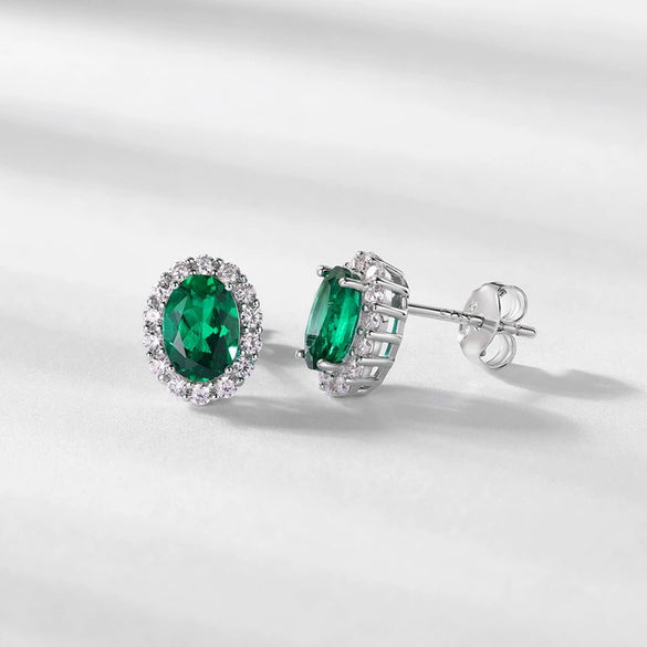 Wholesale Earrings Retro Geometric Style 925 Silver Inlaid With Color Treasures And Diamond Treatment