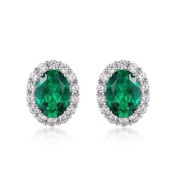 Wholesale Earrings Retro Geometric Style 925 Silver Inlaid With Color Treasures And Diamond Treatment