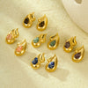 Wholesale Earrings Retro Simple Titanium Steel And Stainless Steel 18K Plated Water Drop Style