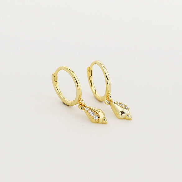 Wholesale Earrings S925 Silver Conch Animal Zodiac Niche Style Electroplated For Women