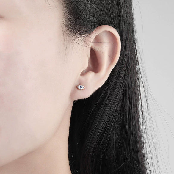 Wholesale Earrings S925 Silver Geometric Devil's Eye Electroplated