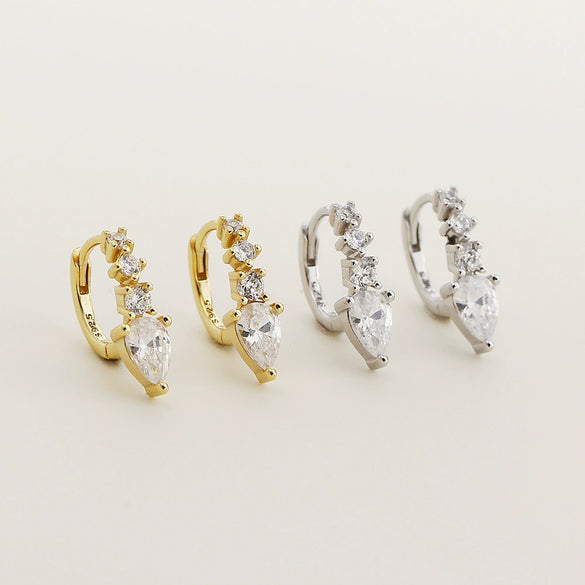 Wholesale Earrings S925 Silver Geometric Electroplated Light Luxury Style For Women
