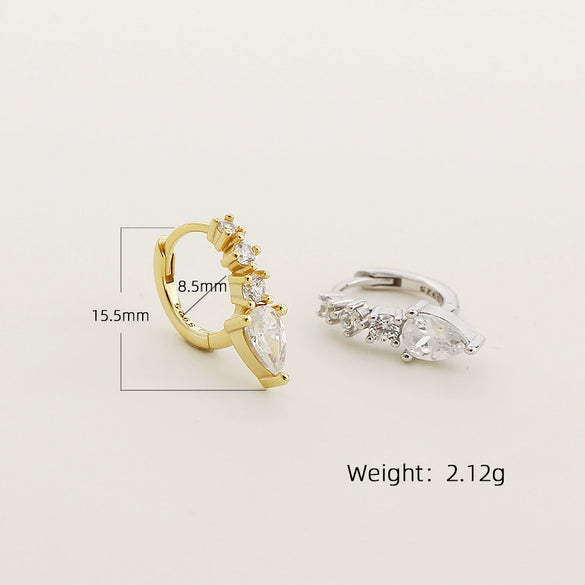 Wholesale Earrings S925 Silver Geometric Electroplated Light Luxury Style For Women