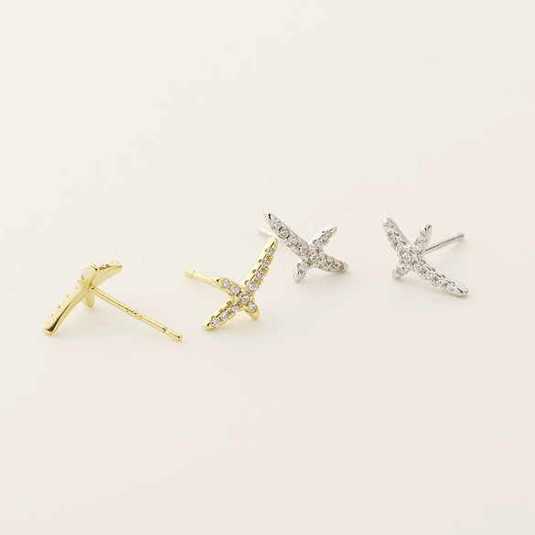 Wholesale Earrings S925 Silver Geometric Pattern Electroplated For Men And Women