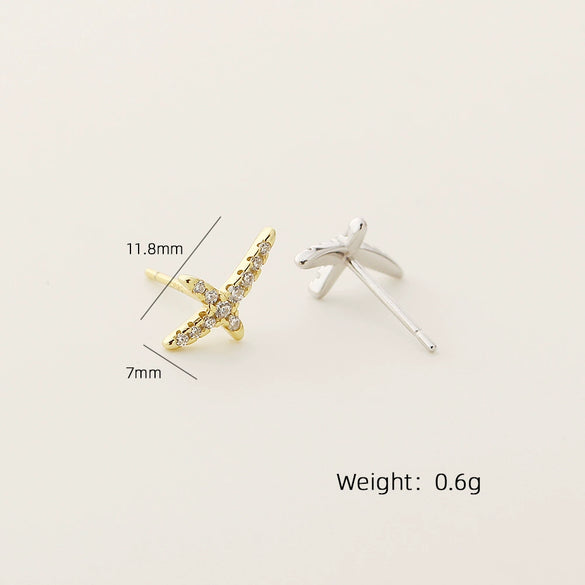 Wholesale Earrings S925 Silver Geometric Pattern Electroplated For Men And Women