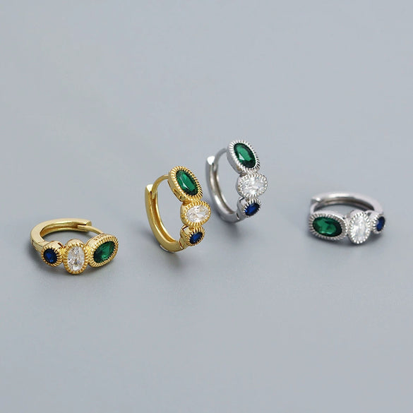 Wholesale Earrings S925 Silver Geometric Style Electroplated