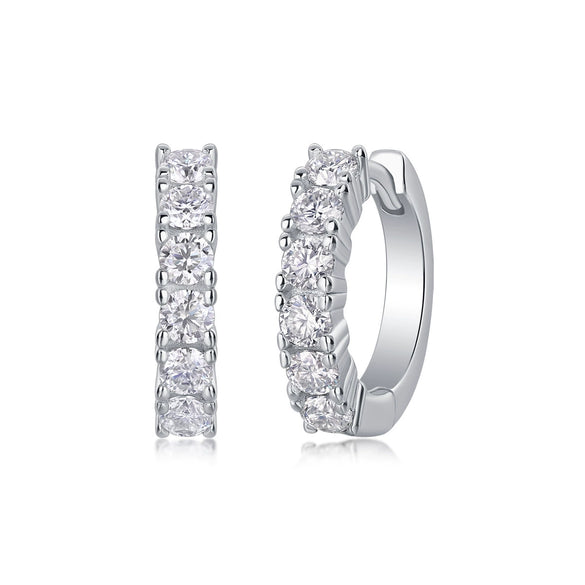 Wholesale Earrings S925 Silver Heavy Industry Inlaid Moissanite Geometric Style