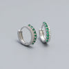 Wholesale Earrings S925 Silver Ins Style Geometric Mixed Color Diamond Inlaid For Women
