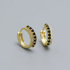 Wholesale Earrings S925 Silver Ins Style Geometric Mixed Color Diamond Inlaid For Women