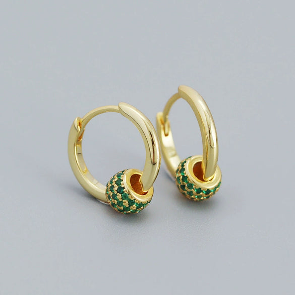Wholesale Earrings S925 Silver Minimalist Rotating Beads Geometric Electroplated