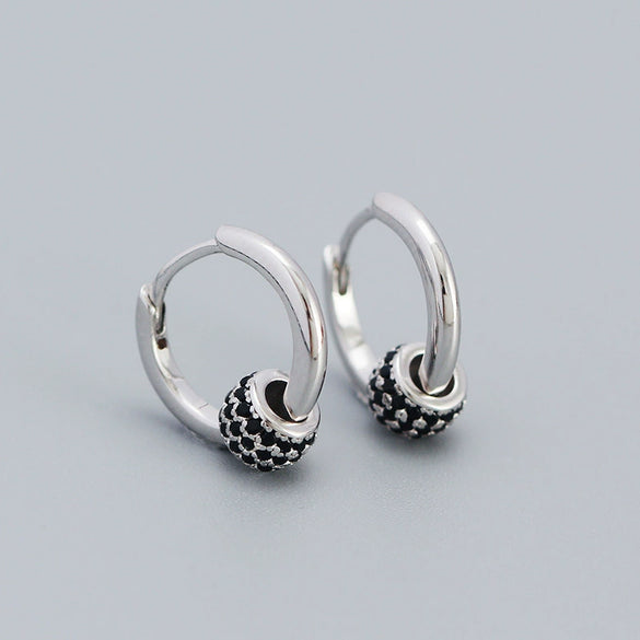 Wholesale Earrings S925 Silver Minimalist Rotating Beads Geometric Electroplated