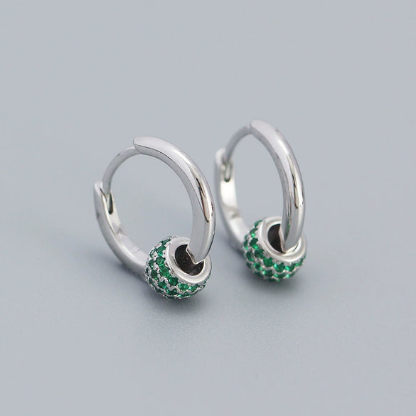 Wholesale Earrings S925 Silver Minimalist Rotating Beads Geometric Electroplated