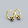 Wholesale Earrings S925 Silver Minimalist Rotating Beads Geometric Electroplated