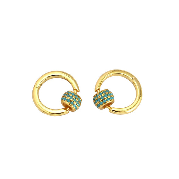 Wholesale Earrings S925 Silver Minimalist Rotating Beads Geometric Electroplated