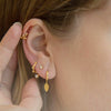 Wholesale Earrings S925 Silver Needle Copper Devil's Eye Water Drop Geometric Electroplated For Women