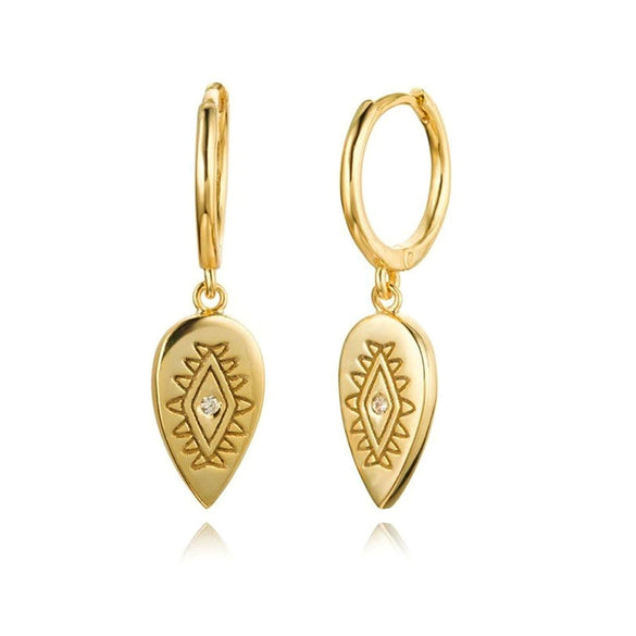 Wholesale Earrings S925 Silver Needle Copper Devil's Eye Water Drop Geometric Electroplated For Women