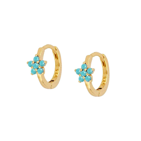 Wholesale Earrings S925 Silver Needle Copper Geometric Star Flower Design Electroplated