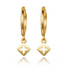 Wholesale Earrings S925 Silver Needle Geometric Cut Out Cross Design Electroplated