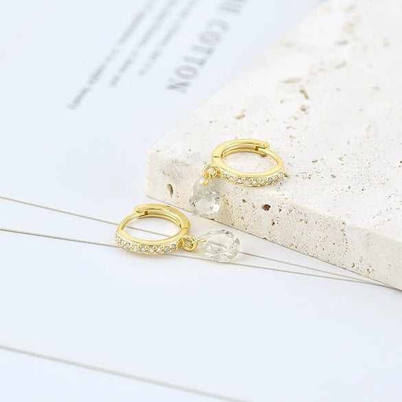 Wholesale Earrings S925 Silver Needle Geometric Water Drop Zirconia French Ear Buckle For Women
