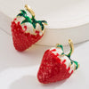 Wholesale Earrings S925 Silver Retro Strawberry Insect Flower Imitation Pearl Electroplated Design For Women
