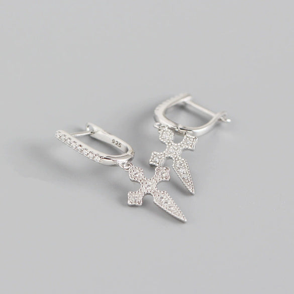 Wholesale Earrings S925 Sterling Silver Baroque Cross Geometric Electroplating Design For Women