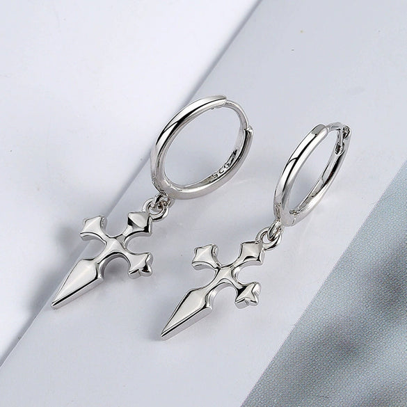 Wholesale Earrings S925 Sterling Silver Cross Heart Geometric Electroplated