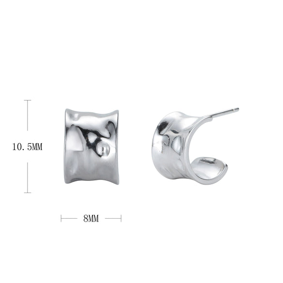 Wholesale Earrings S925 Sterling Silver Exaggerated Retro Cshaped Geometric Electroplated