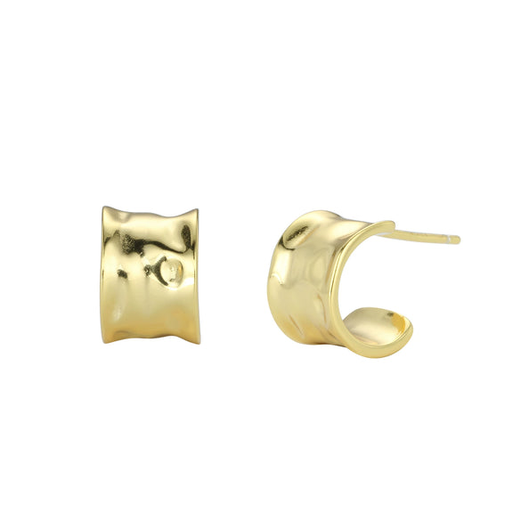 Wholesale Earrings S925 Sterling Silver Exaggerated Retro Cshaped Geometric Electroplated