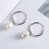 Wholesale Earrings S925 Sterling Silver Geometric Freshwater Pearl Electroplated