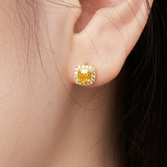Wholesale Earrings S925 Sterling Silver Geometric Light Luxury Highgrade Zircon Inlay