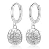 Wholesale Earrings S925 Sterling Silver Geometric Round Cross Micropaved Zircon Fashion Simple Niche Design